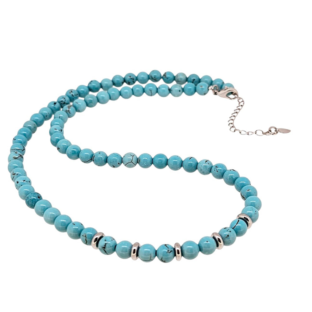 Blue torquoise gemstone necklace