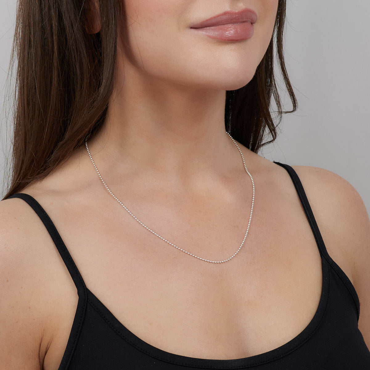 silver beaded chain necklace for women girls