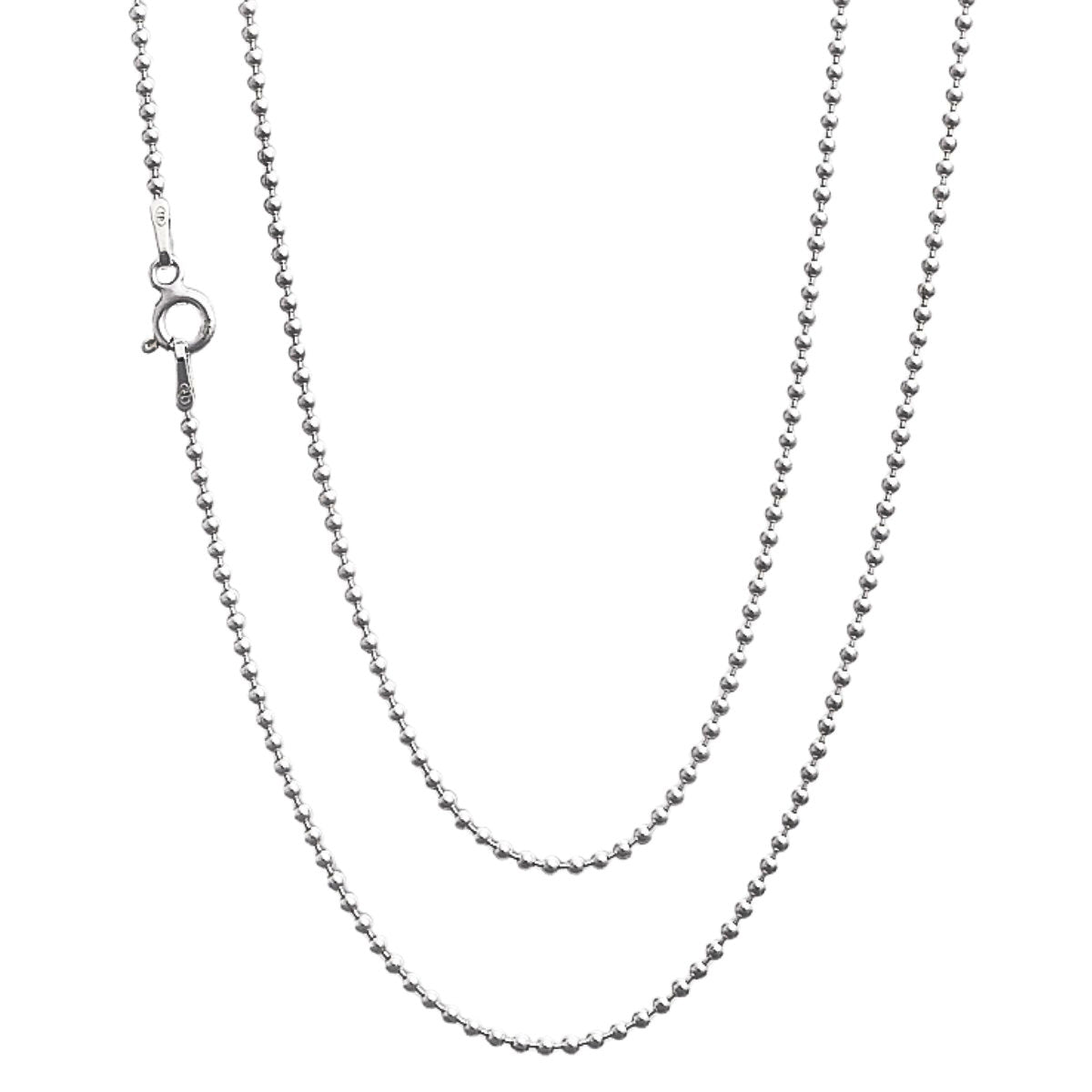 ball beaded silver chain for women girls
