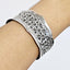 women's flower silver bangle cuff