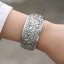women's silver cuff bangle lower design