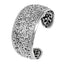 Floral silver cuff bangle for women