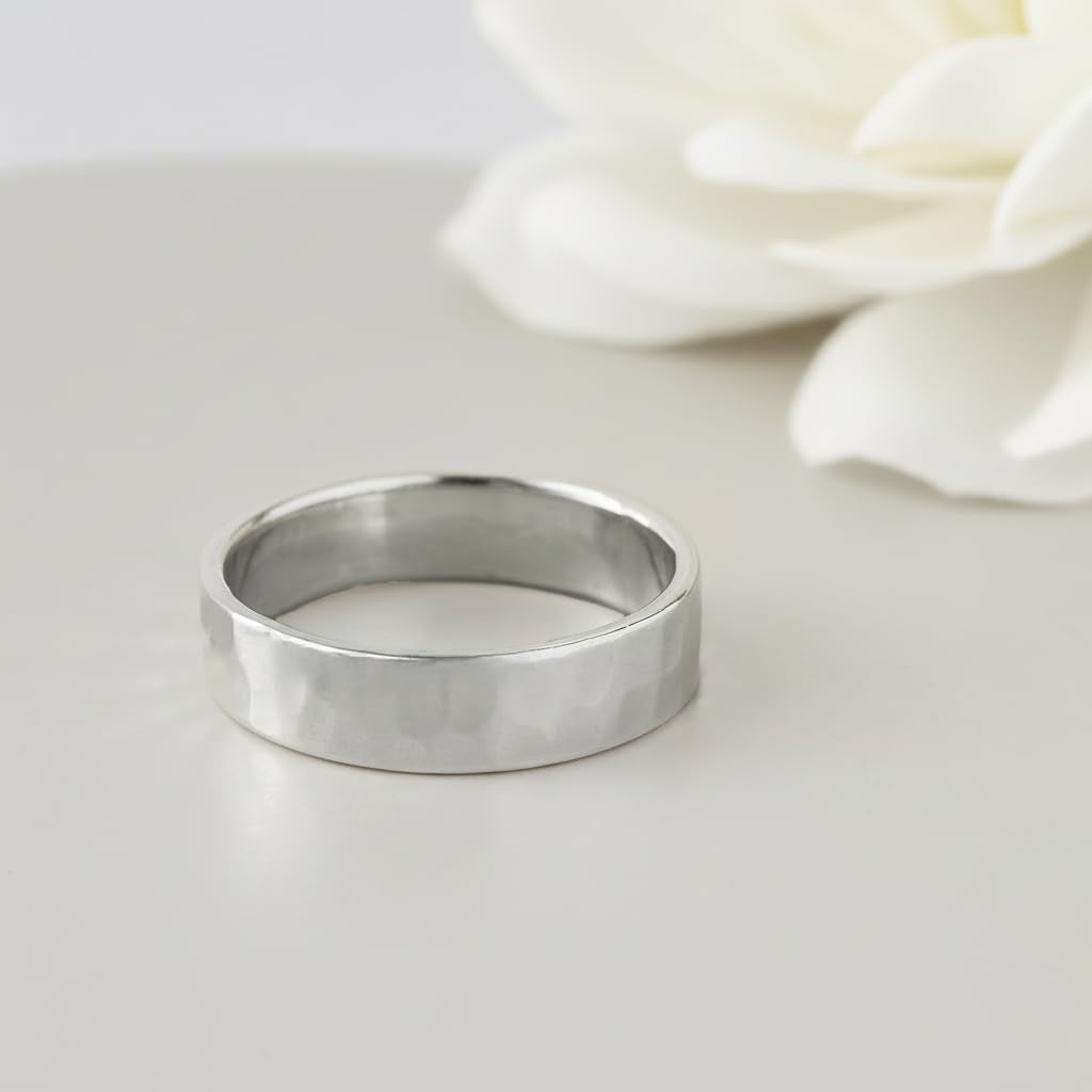 hammered silver ring for men women N R P T size