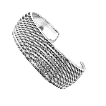 Womens silver cuff Bangle Bracelet