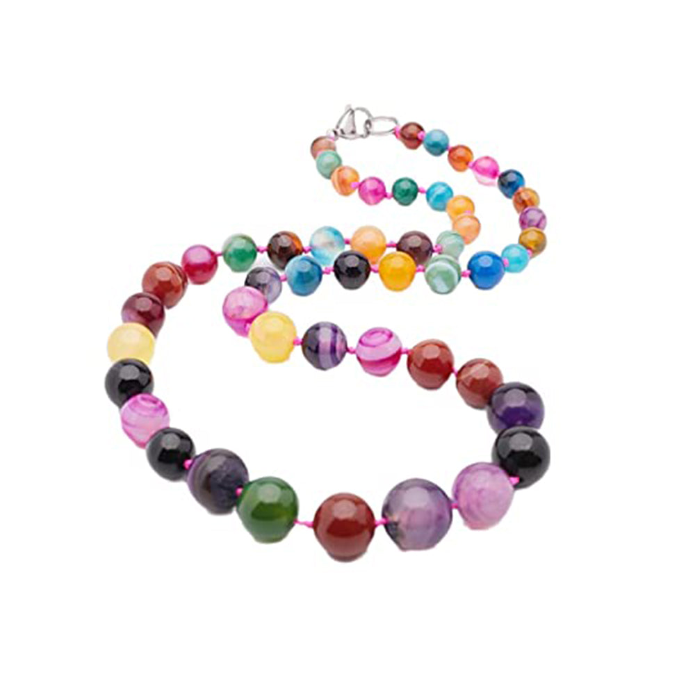 Beautiful 8-16mm Natural Gemstone Beaded Necklace For Women