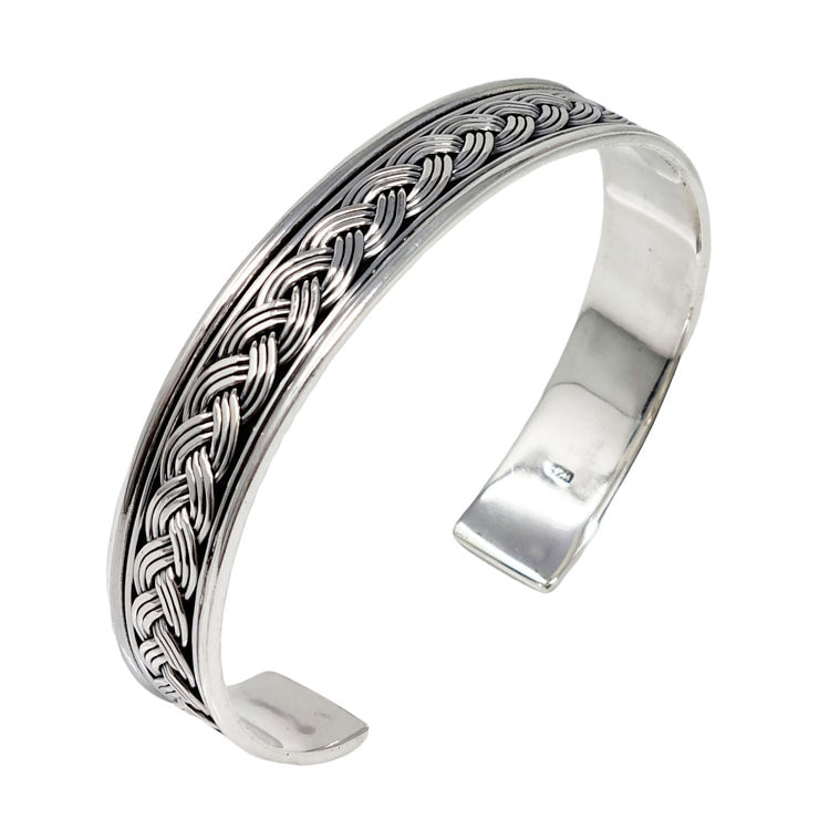 Mens Womens Silver Bangle