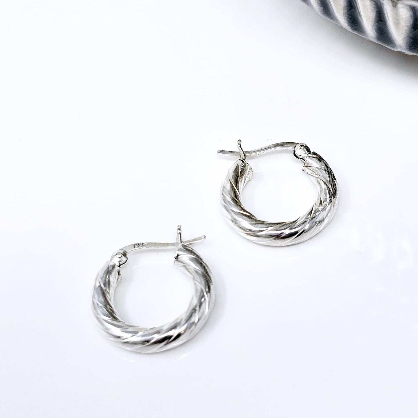 925 silver creole huggie earrings for women