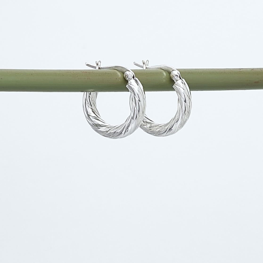 Lightweight silver hoop earrings