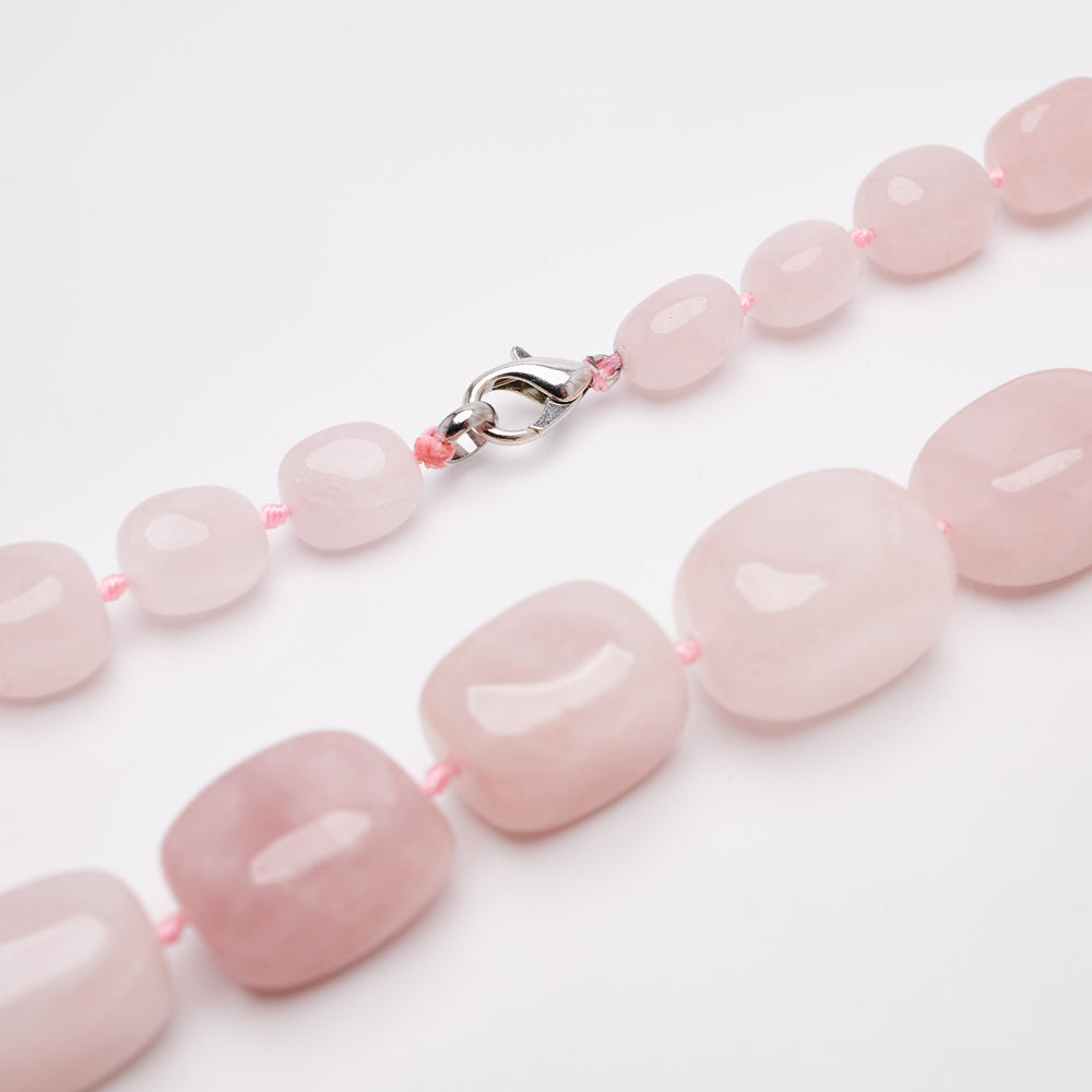 chunky pink gemstone necklace womens