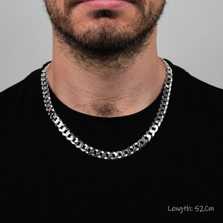 925 Sterling Silver 52cm Curb Chain For Men And Women