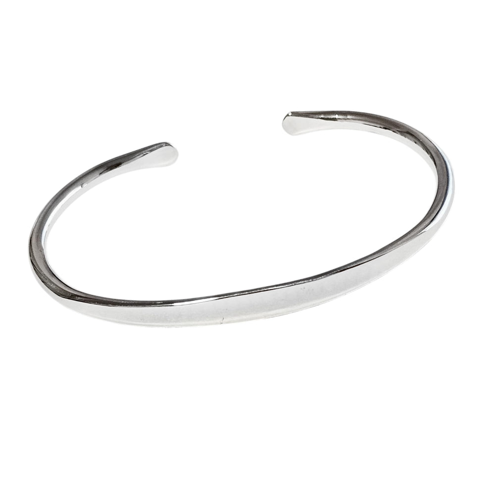 Sleek 925 Silver torque Bangle – Elegant Gift for Her
