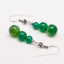 Beautiful Womens Natural Gemstone Triple Bead and Sterling Silver Dangle Drop Earrings Handmade Green Agate