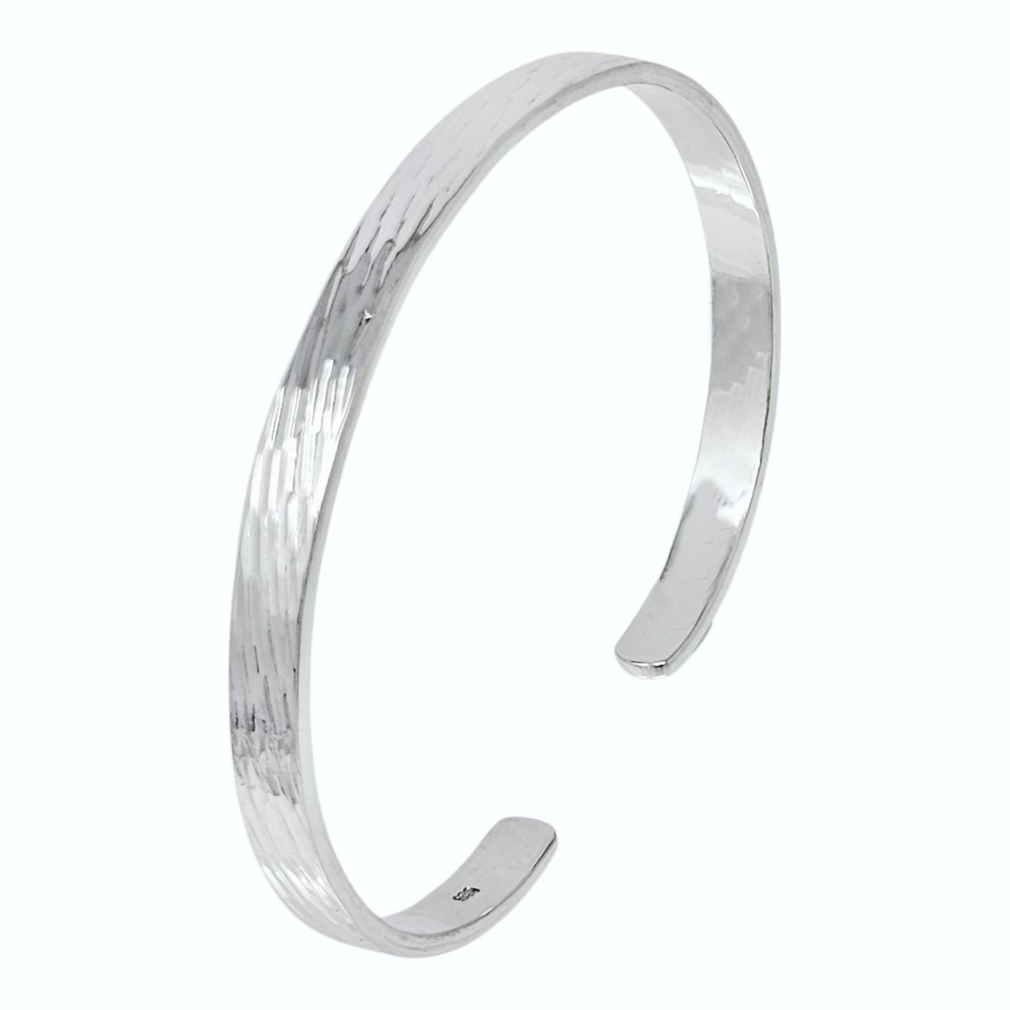 hammered silver bangle for women