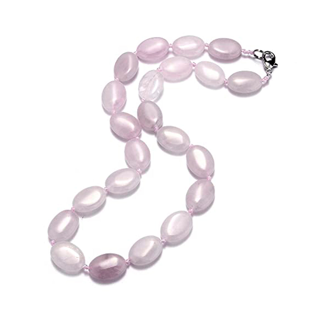 Oval Shape Natural Gemstone Beaded Necklace for Women