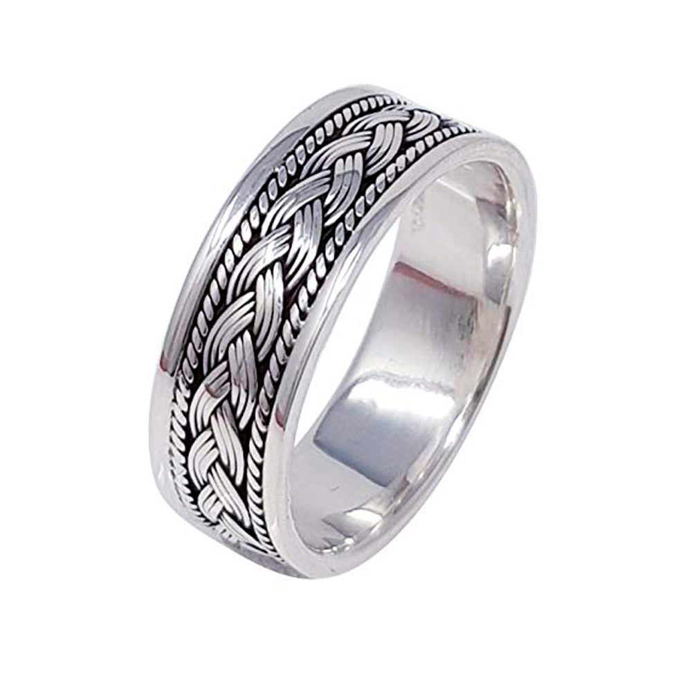 Silver Celtic Braided Ring For Men And Women