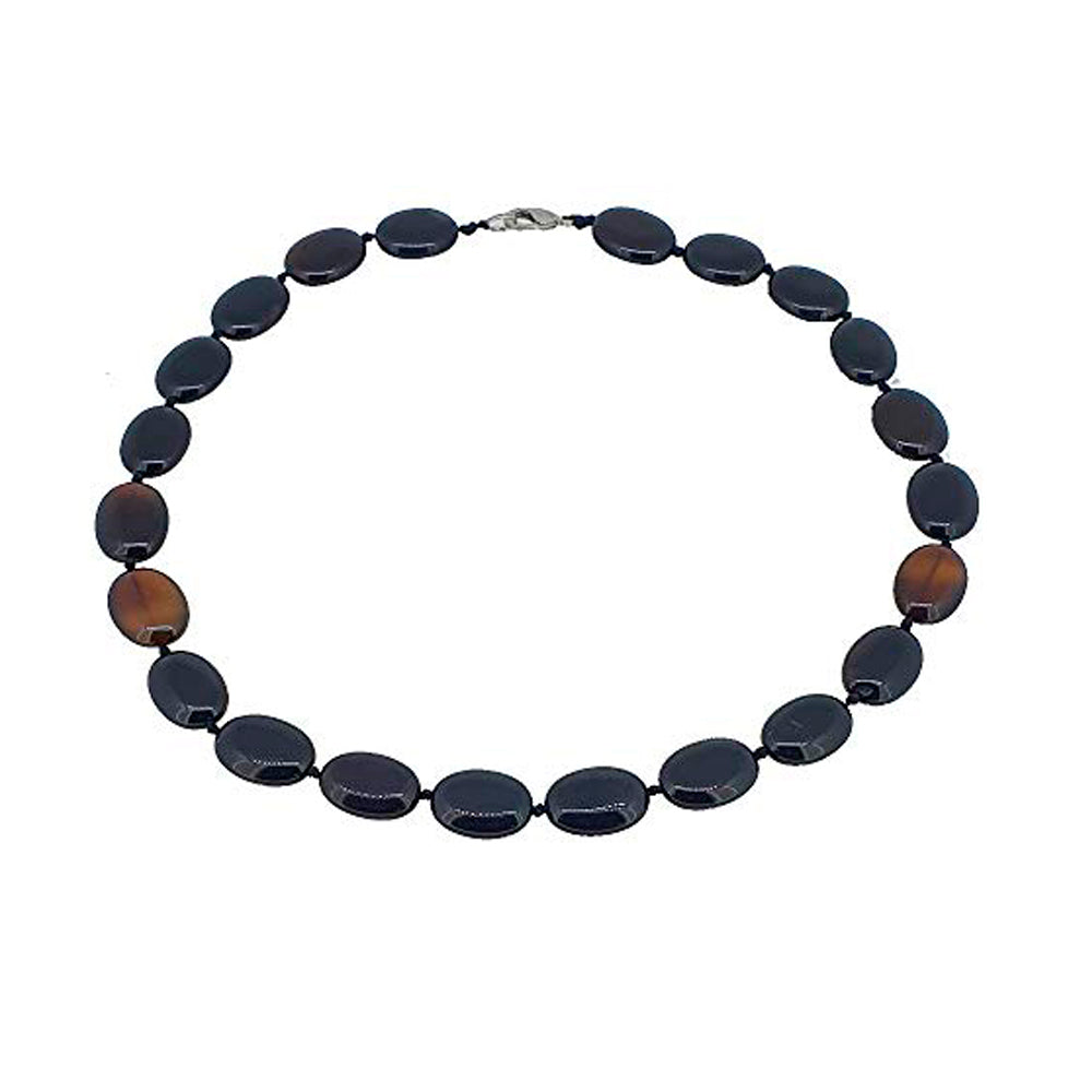Oval Shape Natural Gemstone Beaded Necklace for Women