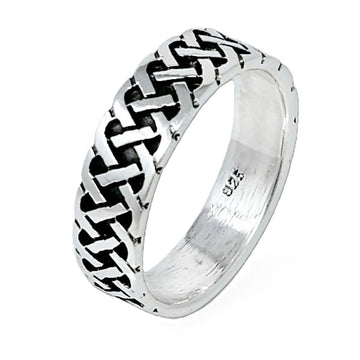 silver band ring for men
