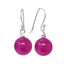 womens pink agate drop earrings