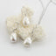 Womens Elegant Large Pearl Pendant Necklace and Earring Set