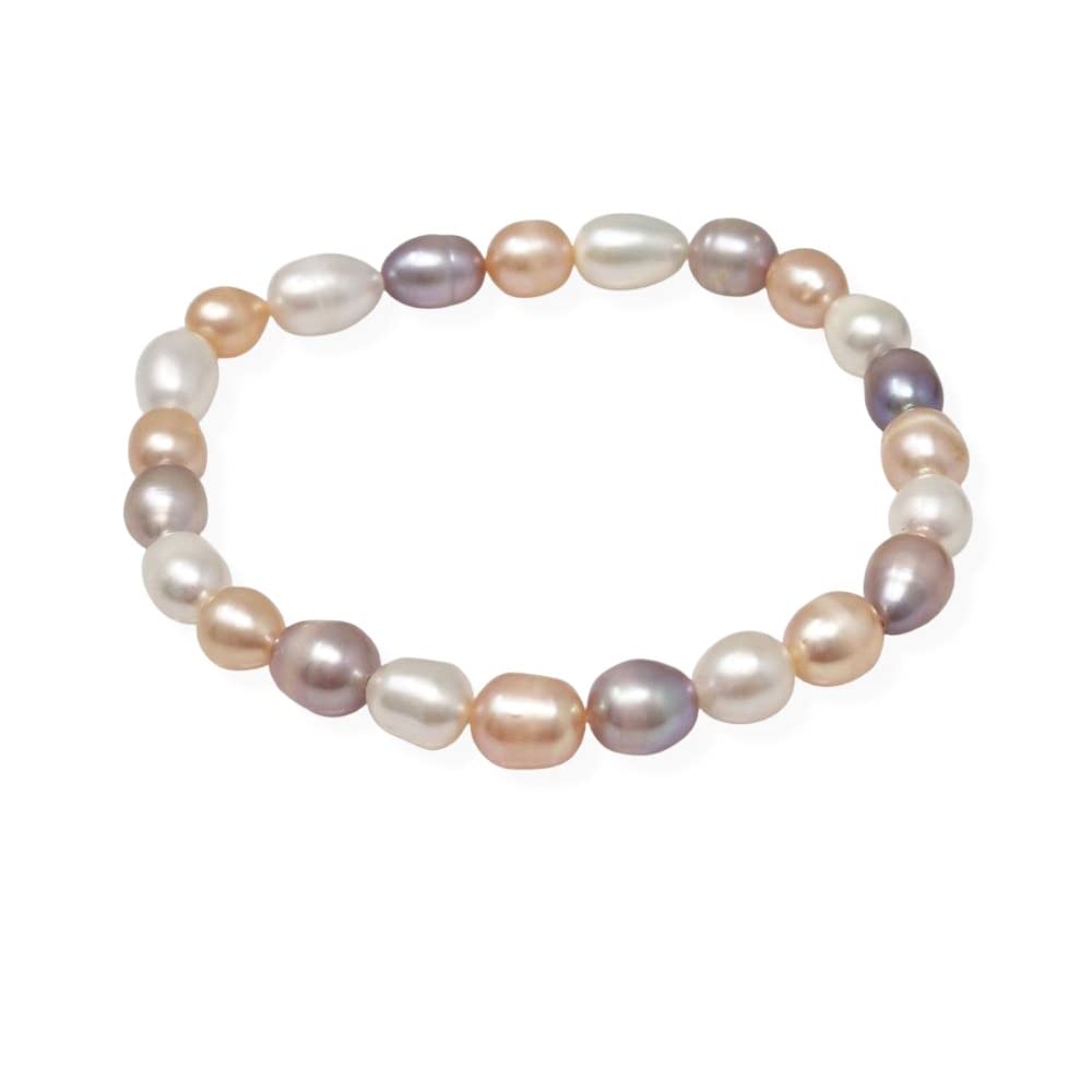 Pink - White - Purple Stretchy Bracelet