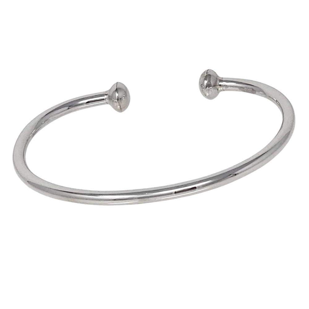silver torque bangle for men plain solid