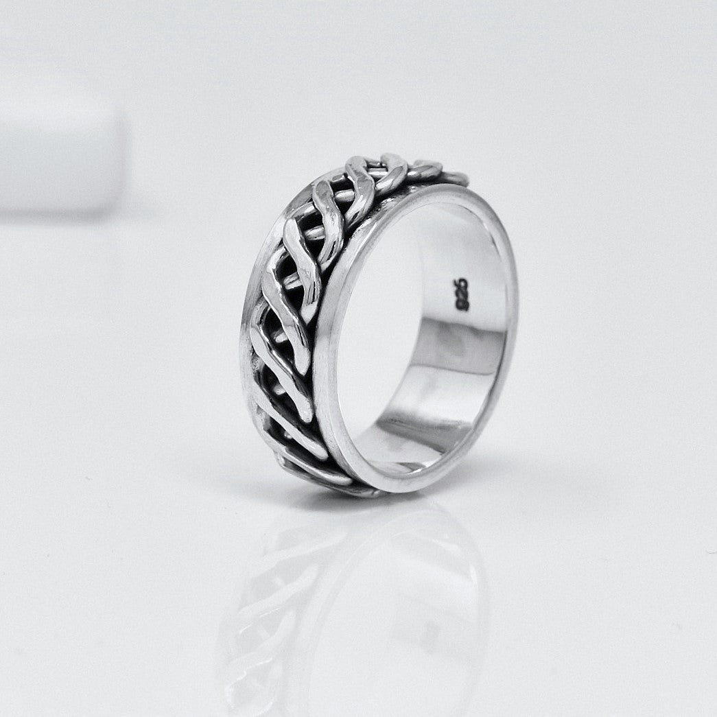 Celtic Spinning Ring for Men Sterling Silver