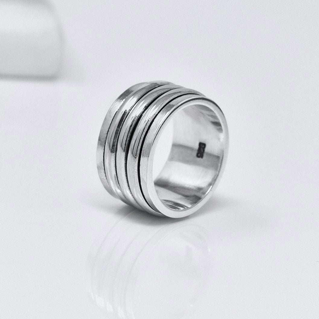 Chunky Spinning Ring Sterling Silver