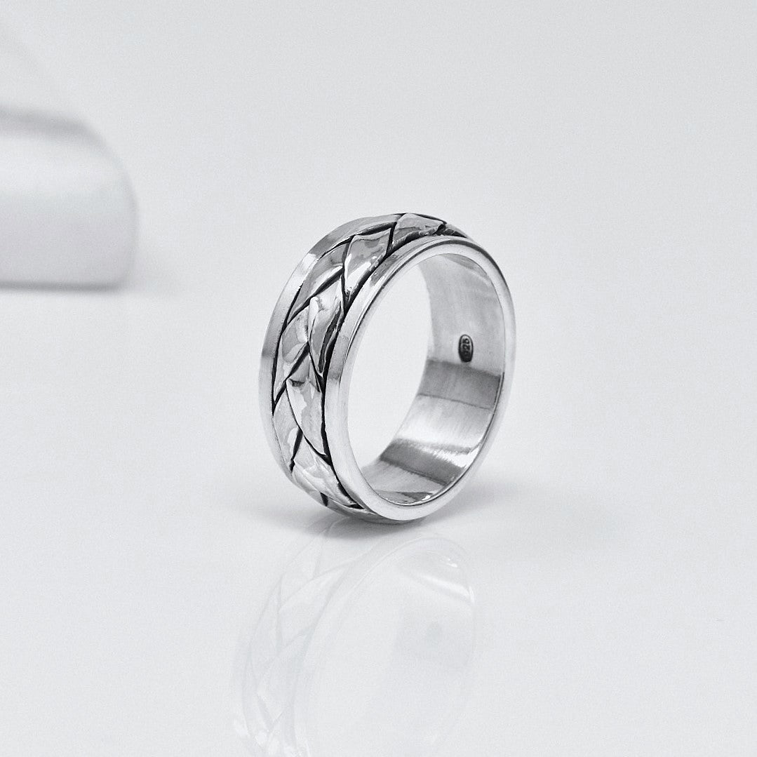 Sterling Silver Braided Spinner Ring