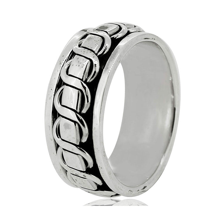 9MM band spinning design ring for men