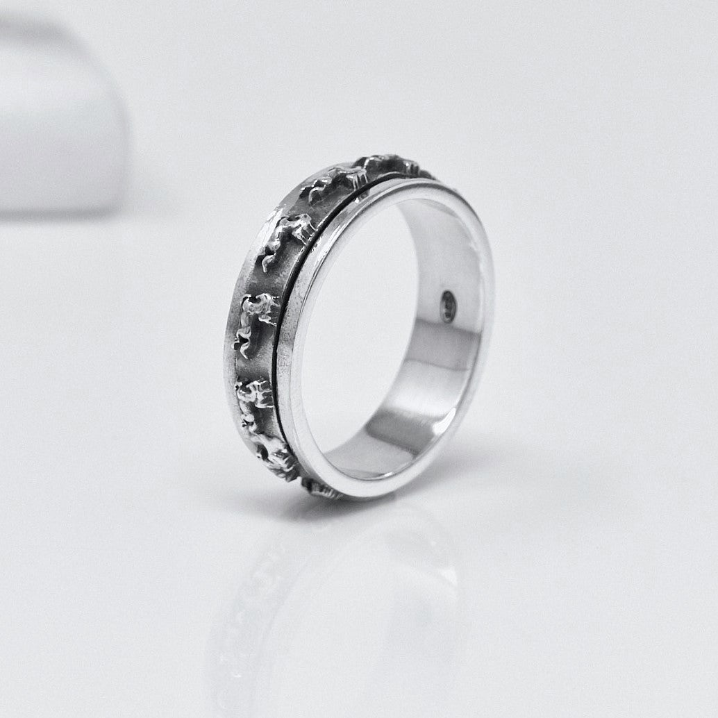 Sterling Silver Horse Spin Ring