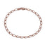 Womens Italian 925 Rose Gold Links Belcher Paper Clip Chain Charm Bracelet