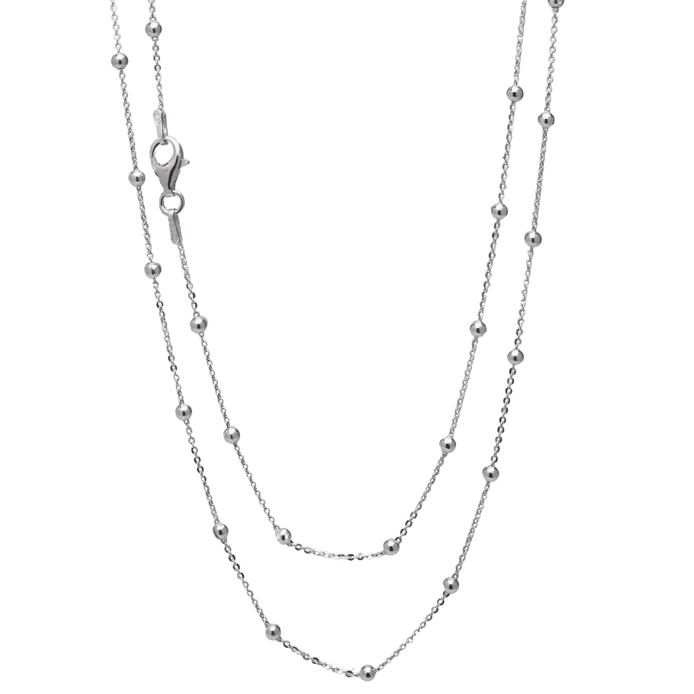 ball beaded silver chain for women girls