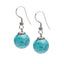 Womens Handmade 12mm Natural Blue Turquoise Dangle Drop Earrings