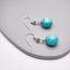 Stunning Womens Handmade 12mm Natural Blue Turquoise Dangle Drop Earrings