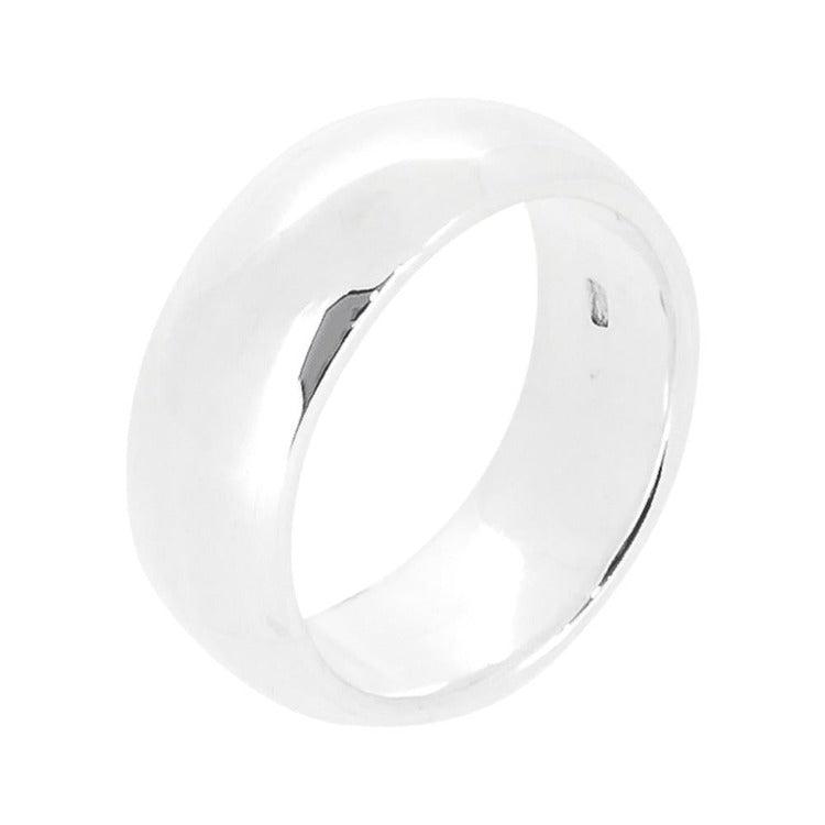 7mm Polished Silver Band Ring For Women and Men