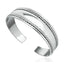 Open Cuff 925 Sterling Silver Bracelet with Braided Rope Detailing, Classic Solid Silver Wristband for Women and Girls