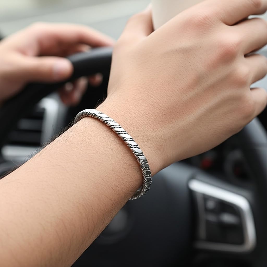 silver bangle for him