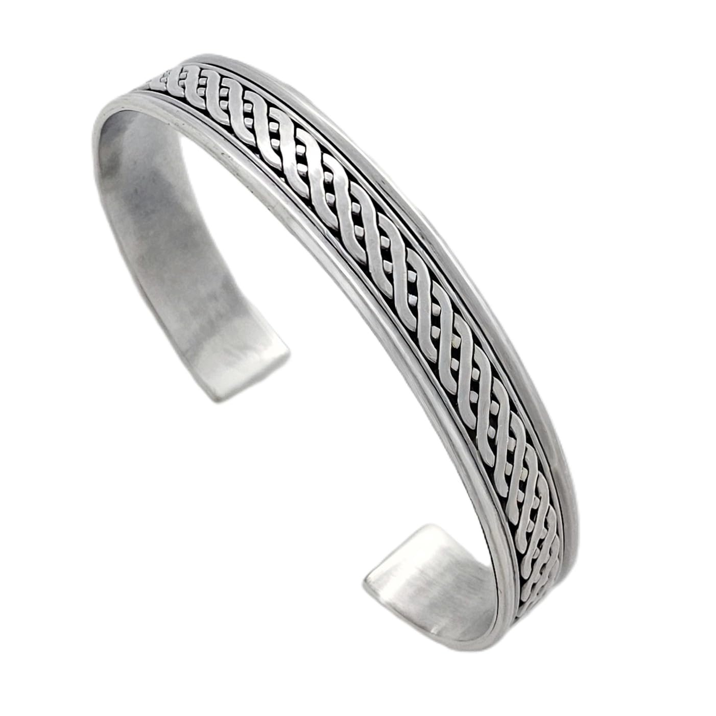 Celtic bangle for men solid 925 silver