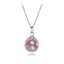 Womens Freshwater Pearl Pendant on Sterling Silver Box Chain Necklace