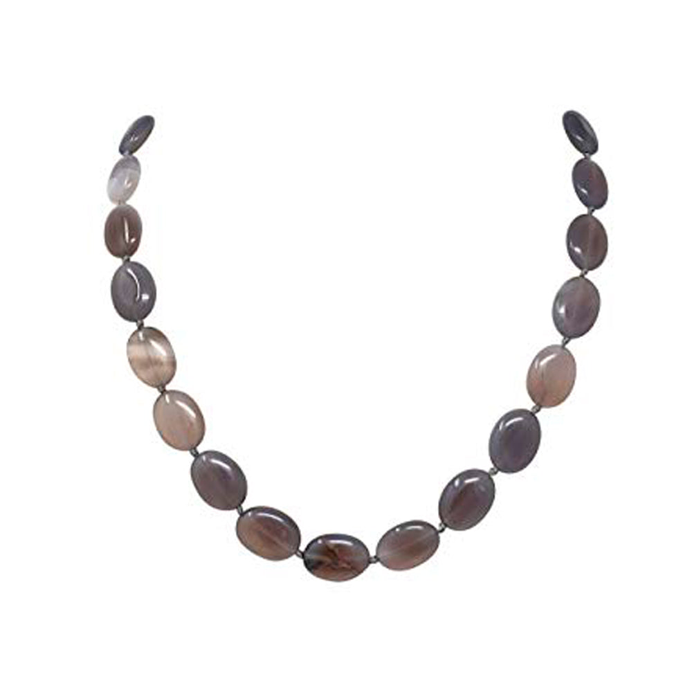 Oval Shape Natural Gemstone Beaded Necklace for Women