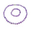 Womens purple Gemstone Necklace earring bracelet set set