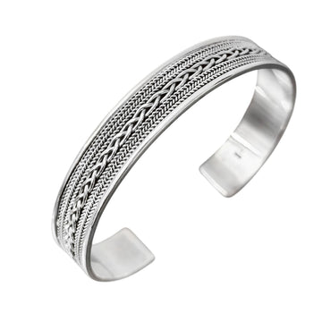 braided silver bangle