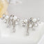 Womens CZ Crystal Earrings - Charm Bar Crystal and Pearl Stud Earrings