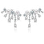 Womens CZ Crystal Earrings - Charm Bar Crystal and Pearl Stud Earrings