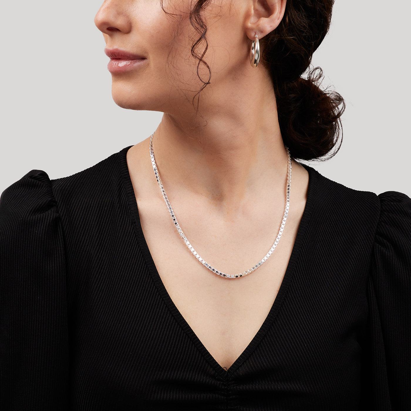 Womens Mens 3.3mm 925 Sterling Silver Box Chain Necklace