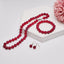 Pink Rose agate gemstone necklace bracelet earrings set for women