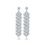 Womens CZ Crystal Dangle Drop Earrings - Luxury Five Strand