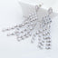 Womens CZ Crystal Dangle Drop Earrings - Luxury Five Strand