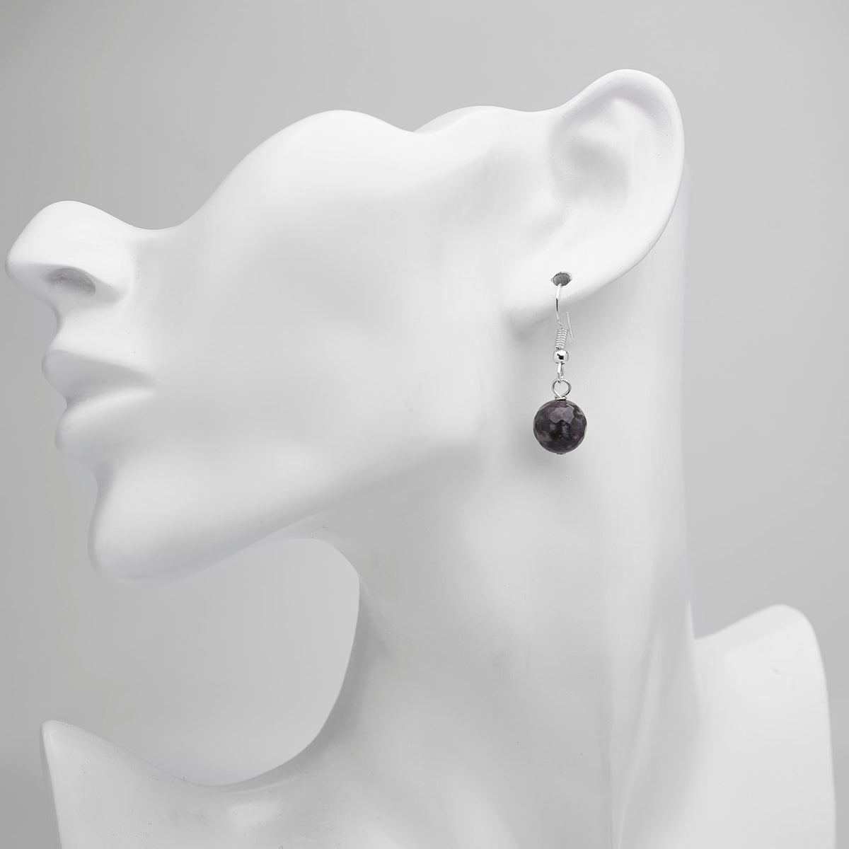 gemstone beaded ball earrings