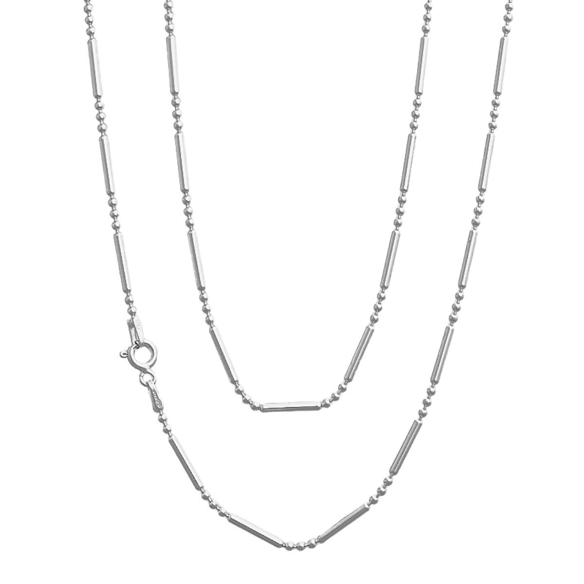 Dainty 925 Sterling Silver Beaded Necklace | Choker Stack/Layering Necklace for Women and Girls Length from 16-26IN